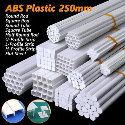 ABS Styrene Plastic Tube Strip Round/Square/Angle Rod Sheet Building Model DIY • $2.49