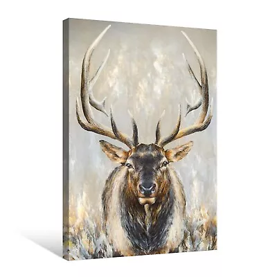 Moose Canvas Wall Art Abstract Wildlife Elk Deer Picture Large Vintage Animal... • $93.07