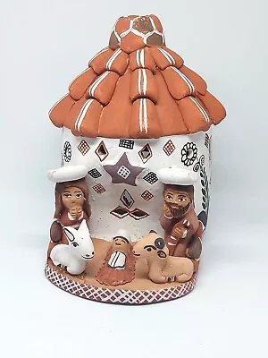 Peruvian Nativity  Tea Candel Holder   Clay Taracota Fork Art • £17