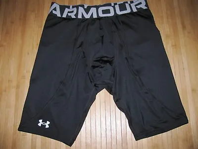 UNDER ARMOUR Shorts COMPRESSION Size XL Polyester Spandex SLIDING Slider BLACK • $18.99