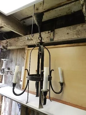 Vintage Antique Gothic Wrought Iron  Chandelier HANGING LIGHT • $125