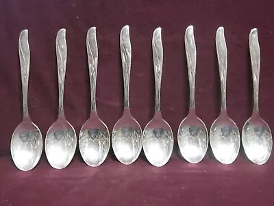 8 PC Meriden International Silverplate SEA WINGS OVAL SOUP SPOONS 6 1/2  No Mono • $24.07