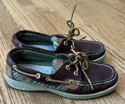 Sperry Sequin Leopard Boat Shoes Size 5.5 • $55