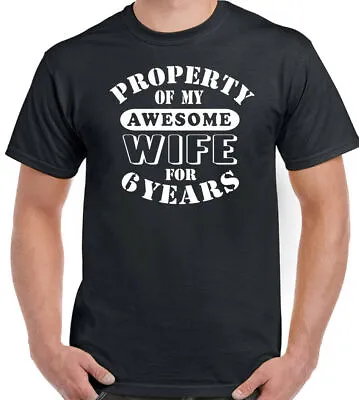 Wedding Anniversary 6th T-Shirt Mens My Awesome Wife Funny Gift 6 Year Husband • £10.99