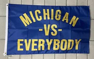 Michigan Vs Everybody Football Flag FREE SHIP Saturdays Wolverines Beer USA 3x5’ • $21.75