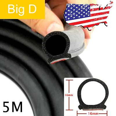 Weatherstrip 16Ft D-Shape Car Door Seal Strip Hollow Edge Guard Universal Rubber • $11.29