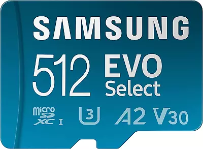 SAMSUNG EVO Micro SD-Memory-Card + Adapter 512GB 130Mb/S 4K UHD - EXPRESS SHIP  • $31.99