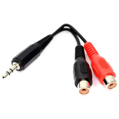 3.5mm Stereo Jack To Twin Phono RCA Sockets Adapter Cable • £3.04