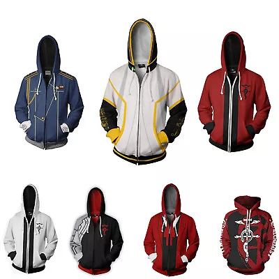 Anime Fullmetal Alchemist Edward 3D Hoodies Sweatshirts Jackets Coats Costumes • $18.67