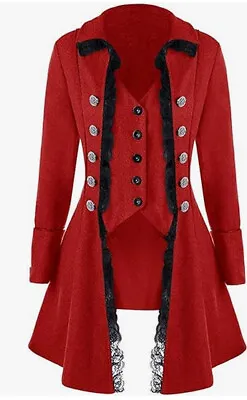 Women's Gothic Steampunk Corset Halloween Costume Coat Victorian Tailcoat Jacket • $20