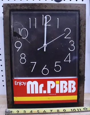 Vintage Original 1960s 70's Advertising Mr. Pibb Soda Wall Clock *Parts / Repair • $149.99