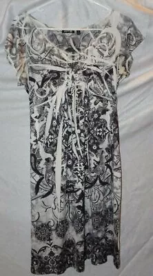 APT 9 Women's Dress Size Medium Stretch Black White Maxi  • $11.99