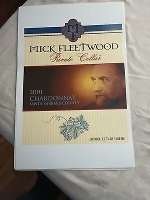 Fleetwood Mac Mick Fleetwood 2001 Chardonnay Poster 11 X17  First Vintage • $18