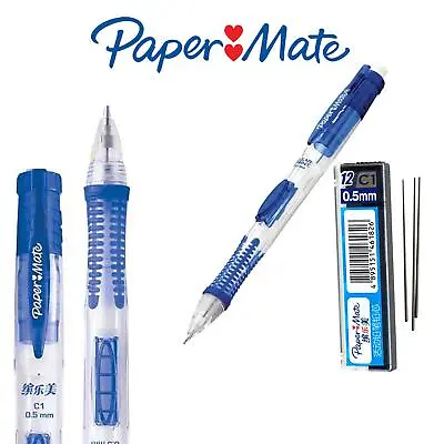 Paper Mate Blue Clearpoint Mechanical Pencil C1 0.5mm + Lead Refills 0.5mm • £1.99