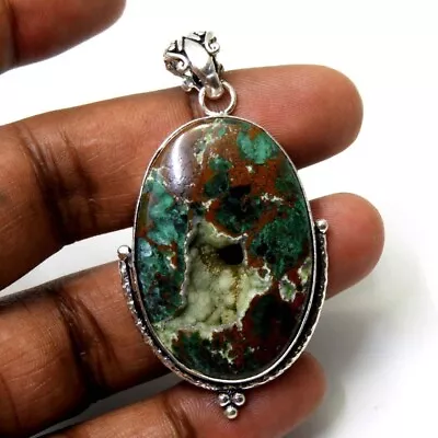 Malachite Azurite Sterling Silver Handmade Jewelry Gemstone Pendant 16 Gm-NewA10 • $13.99