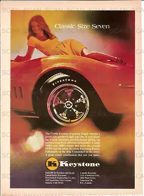 1970 Keystone Mag Wheels Vintage Magazine Ad     Sexy Girl On A Corvette • $7.99