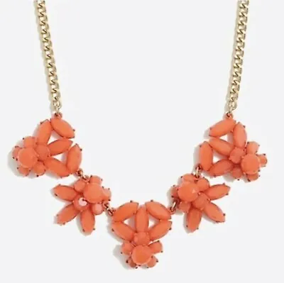 J. Crew Gemstone Collage Statement Necklace Neon Orange • $8