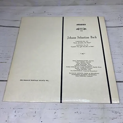 Bach Cantatas BWV 119 BWV 28 Fritz Werner MHS 725 Vinyl Musical Heritage Society • $7.28