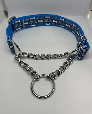Martingale Half Check Stainless Steel Choke Chain Dog Collar In Bad To The Bone  • £7.15