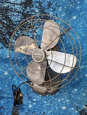 Vintage Tested Art Deco Wizard Husky Electric Desk Fan Tested Working Metal MCM • $38.75