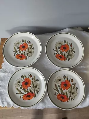 £11.99 • Buy Vintage J &G Meakin Poppy  2  X Dinner  Plates  & 2 X Dessert Plates 