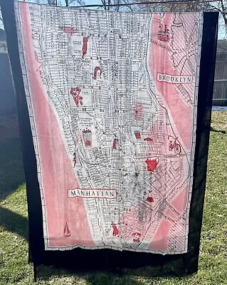 KATE SPADE MAP OF NEW YORK 80X29” OBLONG SCARF Black Pink White Fashion District • $35