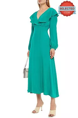 $15.60 • Buy RRP €770 DIANE VON FURSTENBERG Bella Silk Midi A-Line Dress US2 XS Wrap Effect