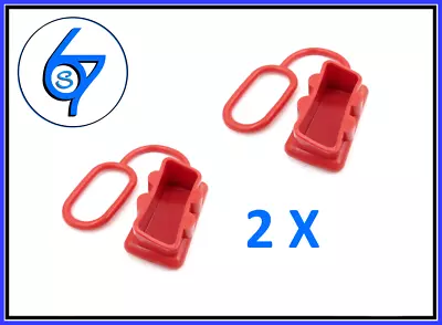 $6.10 • Buy 2 X Dust Cap RED Anderson Plug Cover Style Connectors 50AMP Battery Caravn