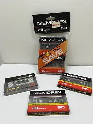 Lot Of 5 Memorex/Laser 60/90 Blank Audio Cassettes New And Sealed! • $12