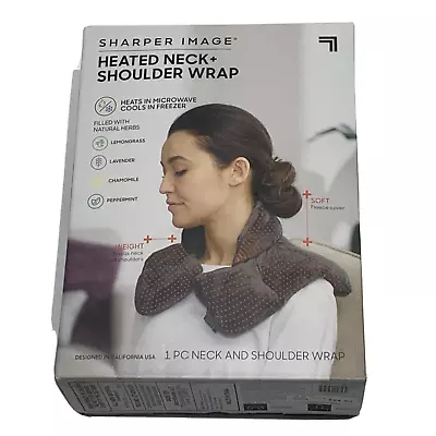 Sharper Image Heated Neck + Shoulder Wrap With Natural Herbs Gray Weighted New • $17.99