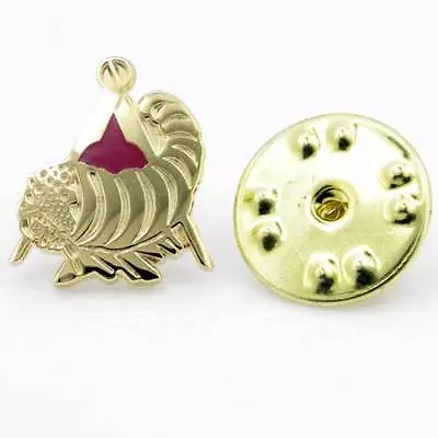 £4.99 • Buy Cornucopia Horn Of Plenty Lapel Pin Enamelled Gilt Metal And Red Enamel