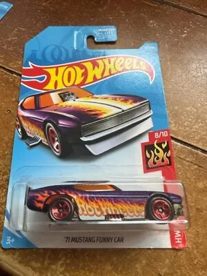 2019 Hot Wheels HW Flames '71 Mustang Funny Car #57 Purple • $2.65
