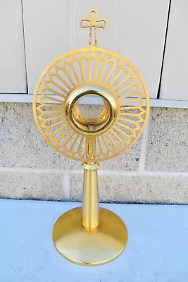 Older Gold Plated Church Monstrance / Reliquary - 18 1/4  Ht (CU611) • $499