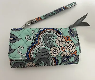 NEW Vera Bradley Smartphone Wristlet NWT  Blue Floral With Orange Accents • $25