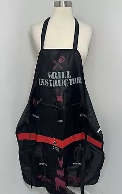 BBQ Grill Instructor Mens Apron Novelty Black Red One Size • $9.99