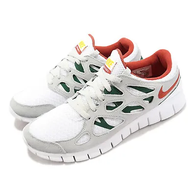 Nike Free Run 2 Grey White Cinnabar Green Men Running Sports Shoes 537732-102 • $137.50