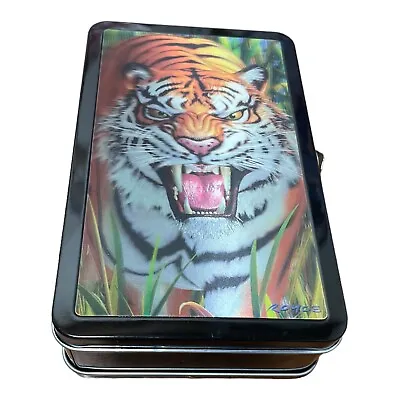 Metal 3D Tiger Pencil Case Latching School Supply Storage Box By Find It - NEW • $6.50