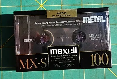 Vintage Maxell MX-S 100 Metal Blank Audio Cassette Tape Japan - NOS NEW Sealed • $34.86