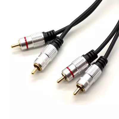 £11.95 • Buy TWIN RCA PHONO CABLE PRO 2 X Male To Male DOUBLE SHIELDED AMP SUB LEAD 1 - 10m