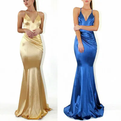 Womens Evening Formal Party Prom Mermaid Maxi Dress Ladies Bridesmaid Long Gown • £26.52