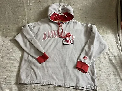 Vintage Starter NFL Kansas City Chiefs Gray Hoodie Sweatshirt Size XL SWIFT • $95