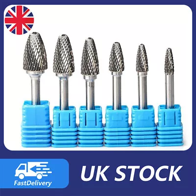 Carbide Rotary File Milling Metal Grinding Cutter Burr Head Drill Bit 1/4' Shank • £9.06