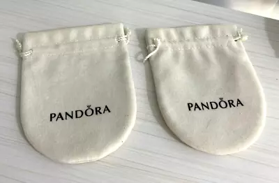 LOT Of 2 Pandora Soft White Velvet Drawstring Bag  4.5 X3.5  • $0.99