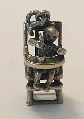 Vintage Child In High Chair Sterling Silver Charm • $17.95