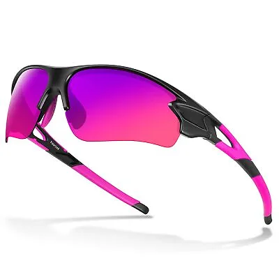 Polarized Sports Sunglasses For Men Women Youth Baseball Cycling Fishing Running • £36.95
