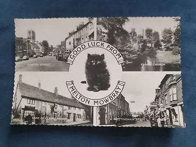 Melton Mowbray Multi-View Real Photo PC Valentine's Posted. Burton Street.  • £4.95