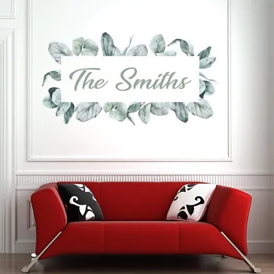 £4.98 • Buy Personalised Family Name Leaf Frame Wall Sticker WS-70917