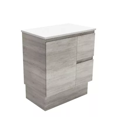 Fienza 750 Vanity Cabinet On Kickboard 2 Door Cupboard Industrial Grey 75XKR • $399