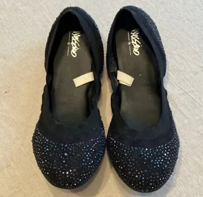 Mossimo Vanessa Ballet Shoe Flat  Slip On Black Sparkly Size 7 (GH11004) • $14.95