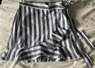 Zaful Striped Wrap Around Skirt Sz S/ US 4 Nautical Short Skirt • $8.99